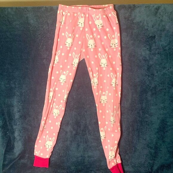 LITTLE PAJAMA, BUNNY PRINT 100% SOFT COTTON SIZE 8 PINK AND WHITE - Picture 3 of 6